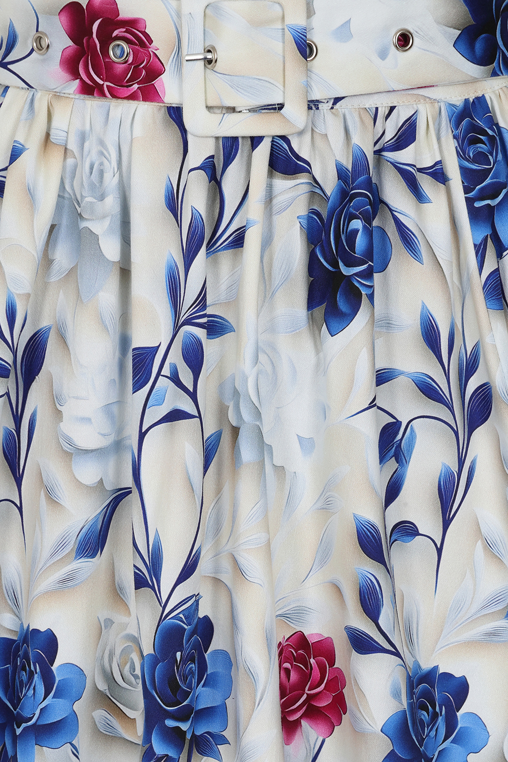 Blue Willow Floral Swing Skirt